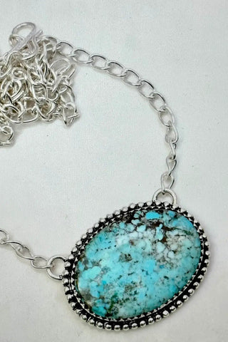 925 Sterling Silver + Turquoise Cluster Necklace - Allure Boutique WY