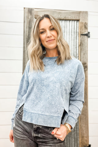 Bandana Print Pullover Sweater