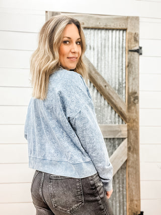 Bandana Print Pullover Sweater