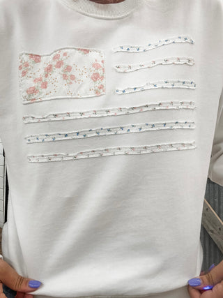 Floral Flag Crew Sweatshirt