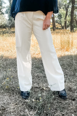 High Rise Fly Front Trouser with Pleats