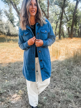 Long Button Down Quilted Jacket