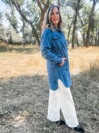 Long Button Down Quilted Jacket