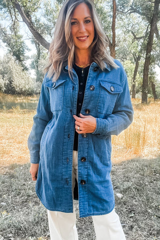 Long Button Down Quilted Jacket