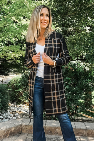 Long Sleeve Coatigan with Pockets