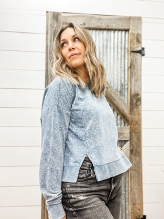 Bandana Print Pullover Sweater - Allure Boutique WY