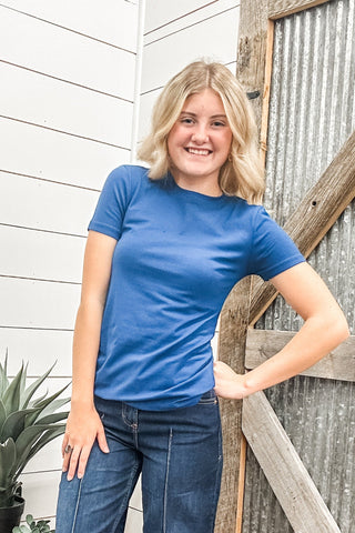 Basic Crew Neck Short Sleeve Tee - Allure Boutique WY