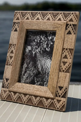 Beau Hand Carved Wood Picture Frame - 4x6 - Allure Boutique WY