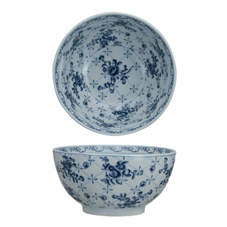 Blue Floral Porcelain Bowl with Crackle Glaze - 10" Round - Allure Boutique WY