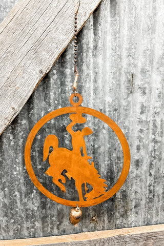 Bronc Rider Rodeo 8' Rustic Metal Garden Bell Chime - Allure Boutique WY