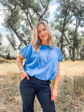 Bubble Hem Knit Tee - Allure Boutique WY