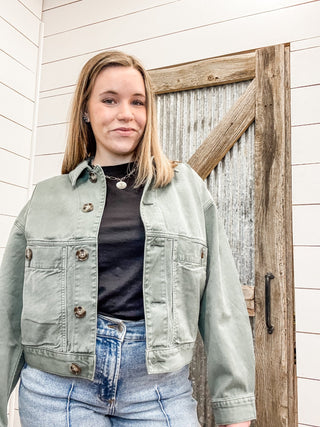 Coastal Denim Shacket Dark Spruce - Allure Boutique WY