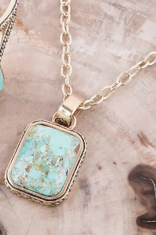 Credence Genuine Turquoise Pendant Necklace - Allure Boutique WY