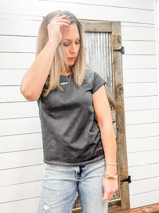 Cynda Tee Black - Allure Boutique WY