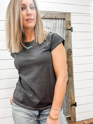 Cynda Tee Black - Allure Boutique WY