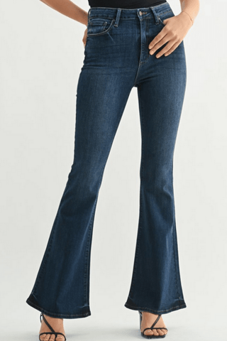 Dark Denim High Rise Clean Bell Bottom Jean - Allure Boutique WY
