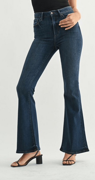 Dark Denim High Rise Clean Bell Bottom Jean - Allure Boutique WY