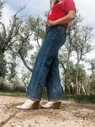 Dark Denim High Rise Retro Straight Jean - Allure Boutique WY