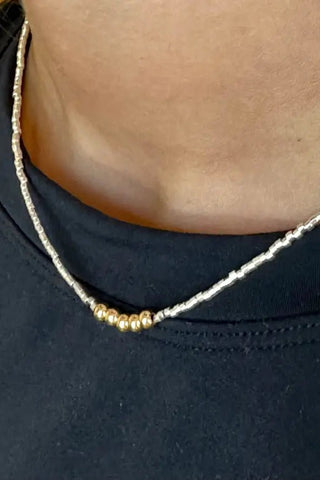 Darty Seed Bead Necklace with Gold - Allure Boutique WY