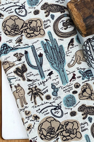Desert Sketchbook Linen Tea Towel - Allure Boutique WY