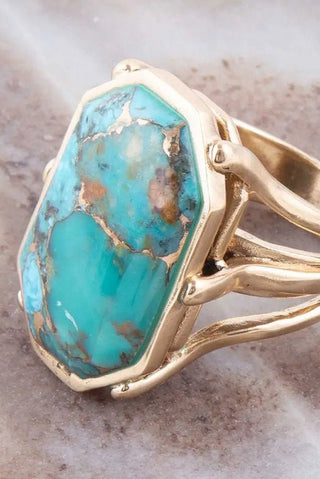 Dolce Teal Turquoise Matrix Ring - Allure Boutique WY
