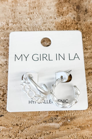 Double Hoop Earrings in Satin Silver - Allure Boutique WY