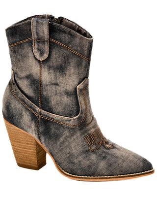Friends In Low Places Bootie Dark Blue Denim - Allure Boutique WY
