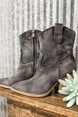 Friends In Low Places Bootie Dark Blue Denim - Allure Boutique WY