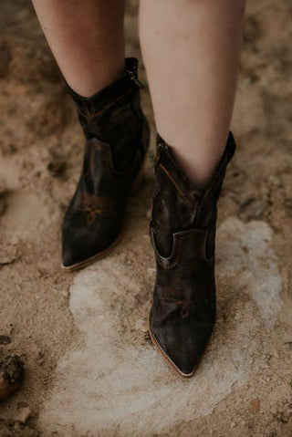 Friends In Low Places Bootie Dark Blue Denim - Allure Boutique WY