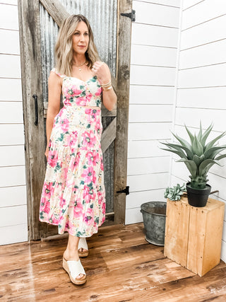 Fuschia Flower Pattern Top & Prairie Skirt Set - Allure Boutique WY