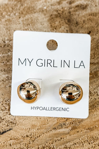 Gold Half Hoop Post Earrings - Allure Boutique WY