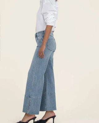 Goldie Mid Rise Super Flare - Wide Hem W/ Slit - Allure Boutique WY