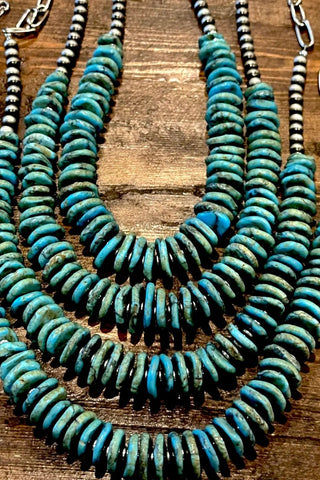 Graduated Turquoise Disc Necklace - Allure Boutique WY
