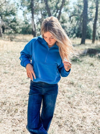 Half Zip Cropped Pullover Fleece - Allure Boutique WY