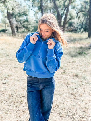 Half Zip Cropped Pullover Fleece - Allure Boutique WY