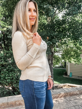 Henley Top with Buttons - Allure Boutique WY
