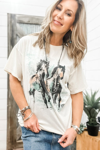 Horse Graphic Oversized Tee - Allure Boutique WY