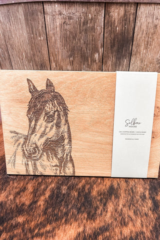 Horse Portrait Oak Serving Board - 30 CM - Allure Boutique WY
