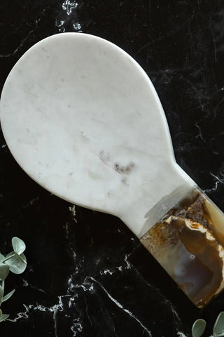Kendal Brown Agate + White Marble Spoon Rest - Allure Boutique WY