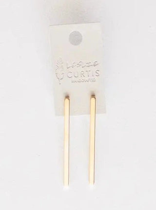 Lennon Long Gold Bar Earring 2.75" - Allure Boutique WY