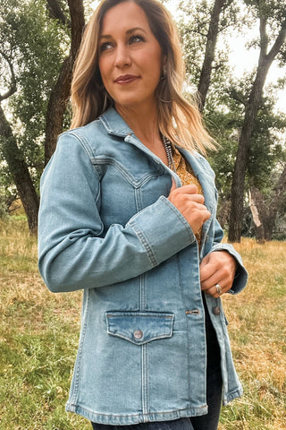 Light Denim Blazer - Allure Boutique WY