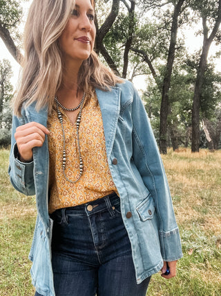 Light Denim Blazer - Allure Boutique WY