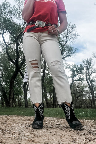 Light Grey Straight Crop Jean - Allure Boutique WY
