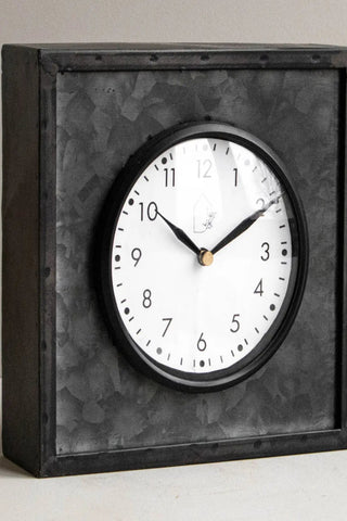 Logan Farmhouse Black Metal Tabletop Clock - Allure Boutique WY