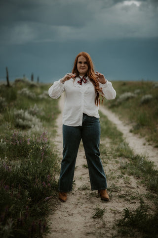 Lonestar Button Down White - Allure Boutique WY