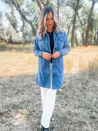 Long Button Down Quilted Jacket - Allure Boutique WY