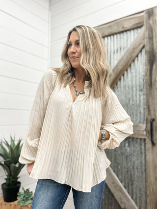 Long Sleeve Blouse with Ruffle Collar - Allure Boutique WY