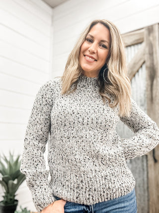 Long Sleeve Mock Neck Sweater - Allure Boutique WY