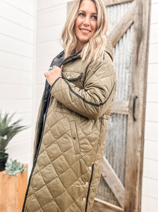 Long Sleeve Puffer Jacket with Hood - Allure Boutique WY
