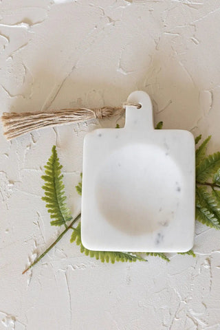 Maggie Marble + Jute Spoon Rest - Allure Boutique WY